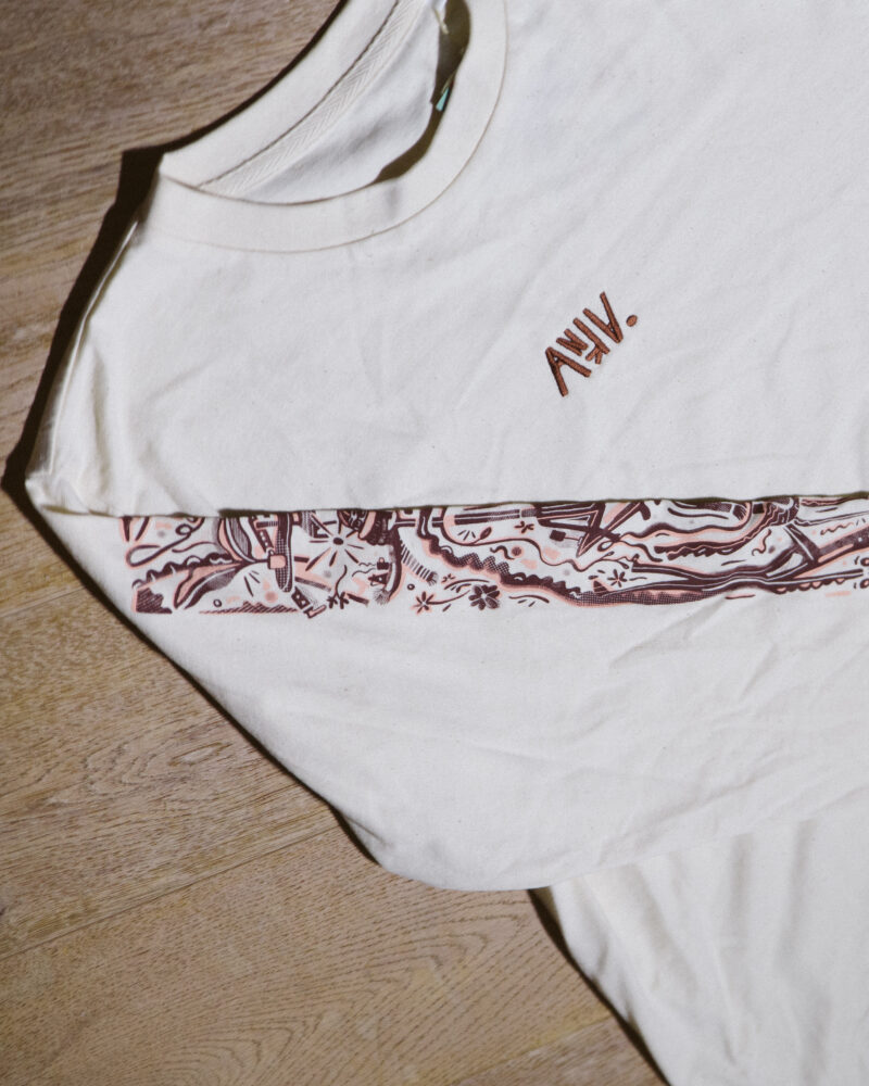 NEW - sleeve print natural raw